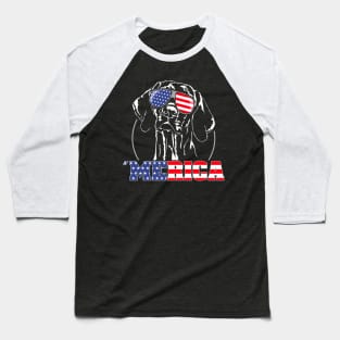 Hungarian Vizsla American Flag Merica patriotic dog Baseball T-Shirt